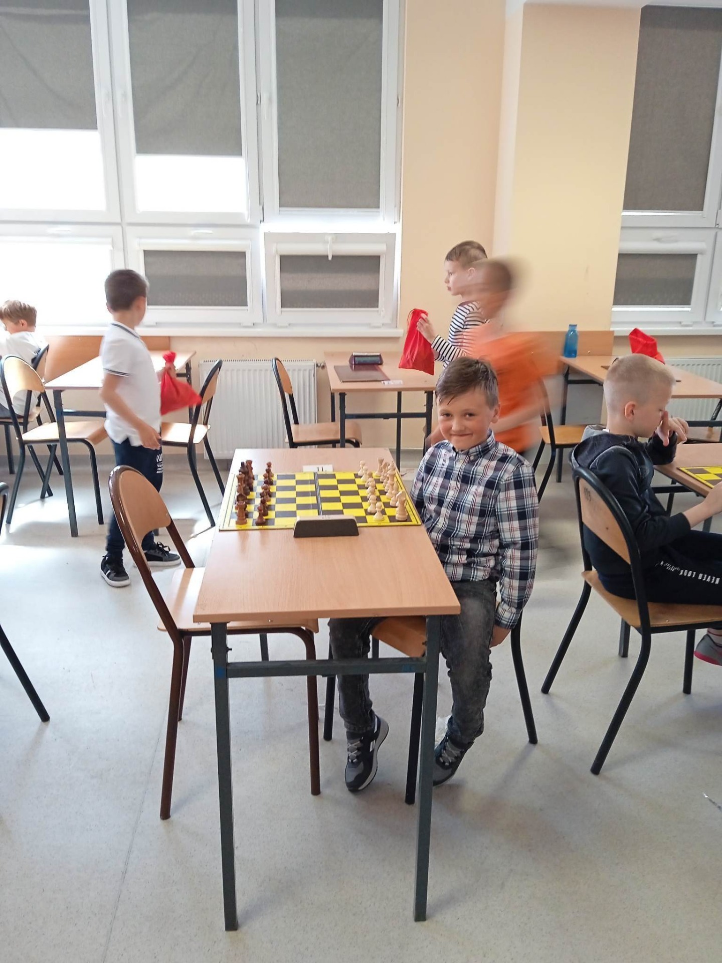 Uczeń klasy II na turnieju szachowym w Kielcach