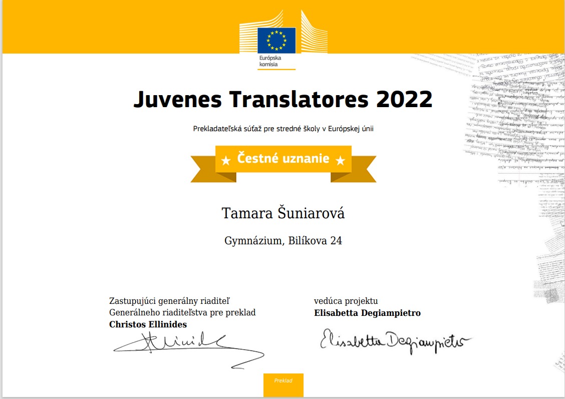 Úspech na Juvenes Translatores 2022 - Obrázok 3