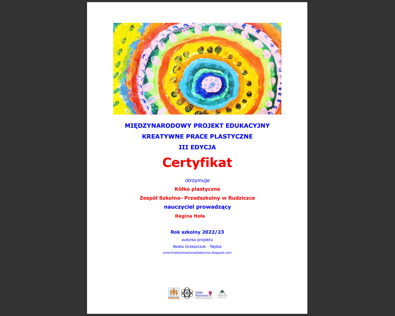Certyfikat kółka plastycznego - Obrazek 1