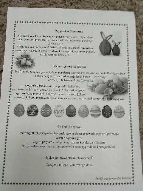 W Wielki piątek odwiedziła nas mama Julci i Michalinki by przybliżyć Nam tradycje związane ze świętami Wielkanocnymi w Polsce oraz obyczaje tych świąt w innych krajach. Bardzo dziękujemy za spotkanie i za poświęcony nam Czas 🐰🐣🥚 - Obrazek 2