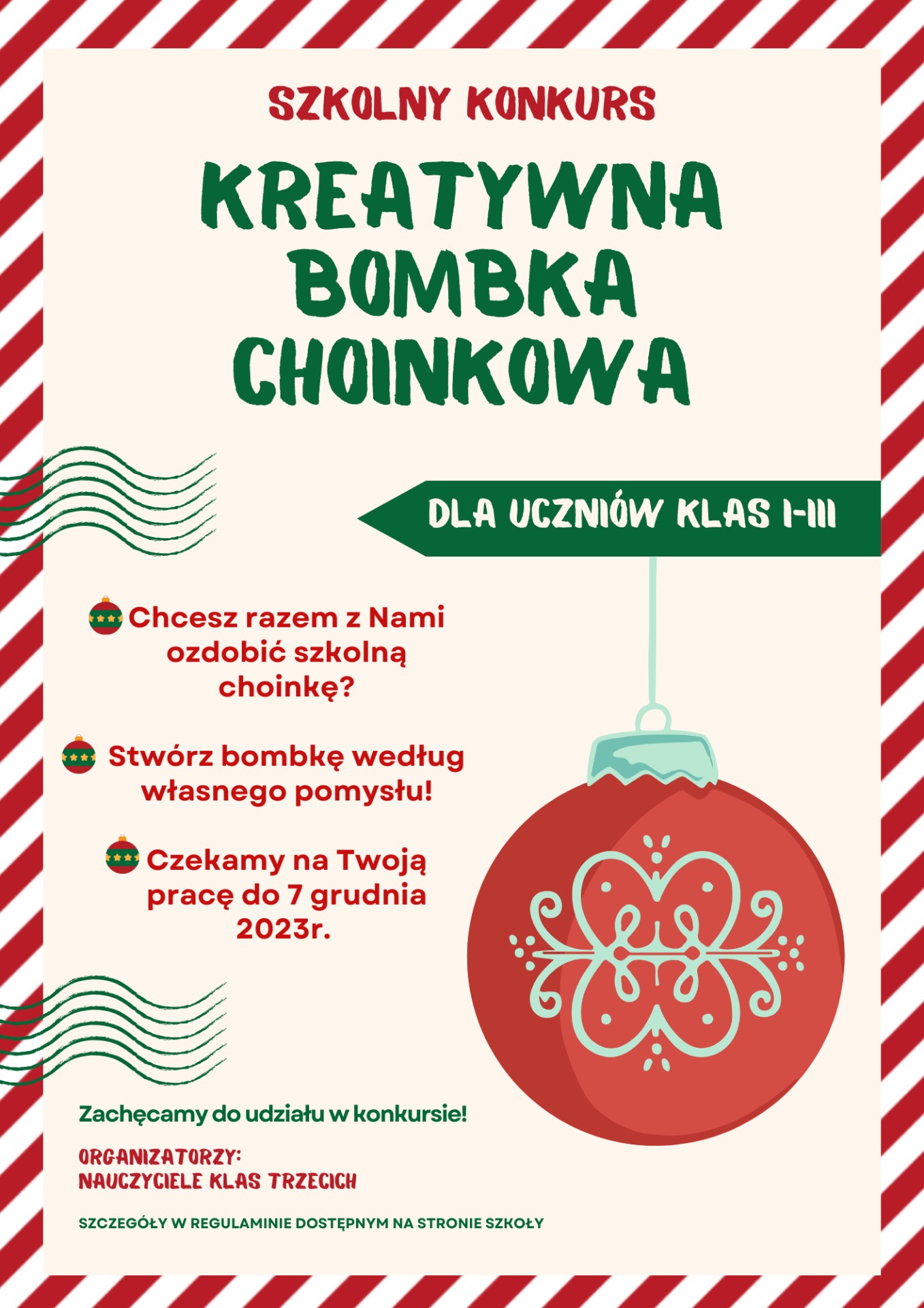 Szkolny konkurs "Kreatywna bombka choinkowa" - Obrazek 1