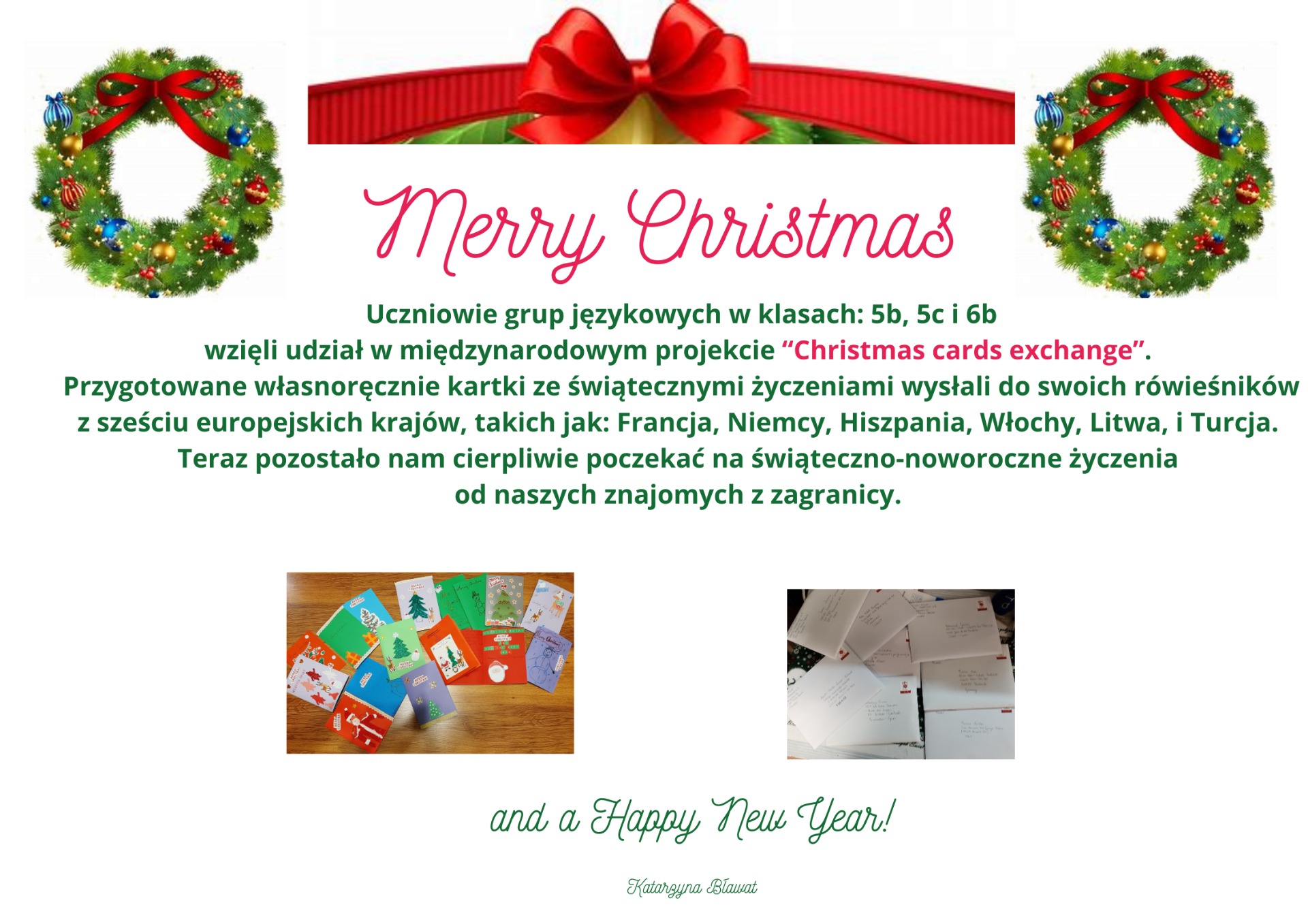 Międzynarodowy projekt Christmas cards exchange - Obrazek 1