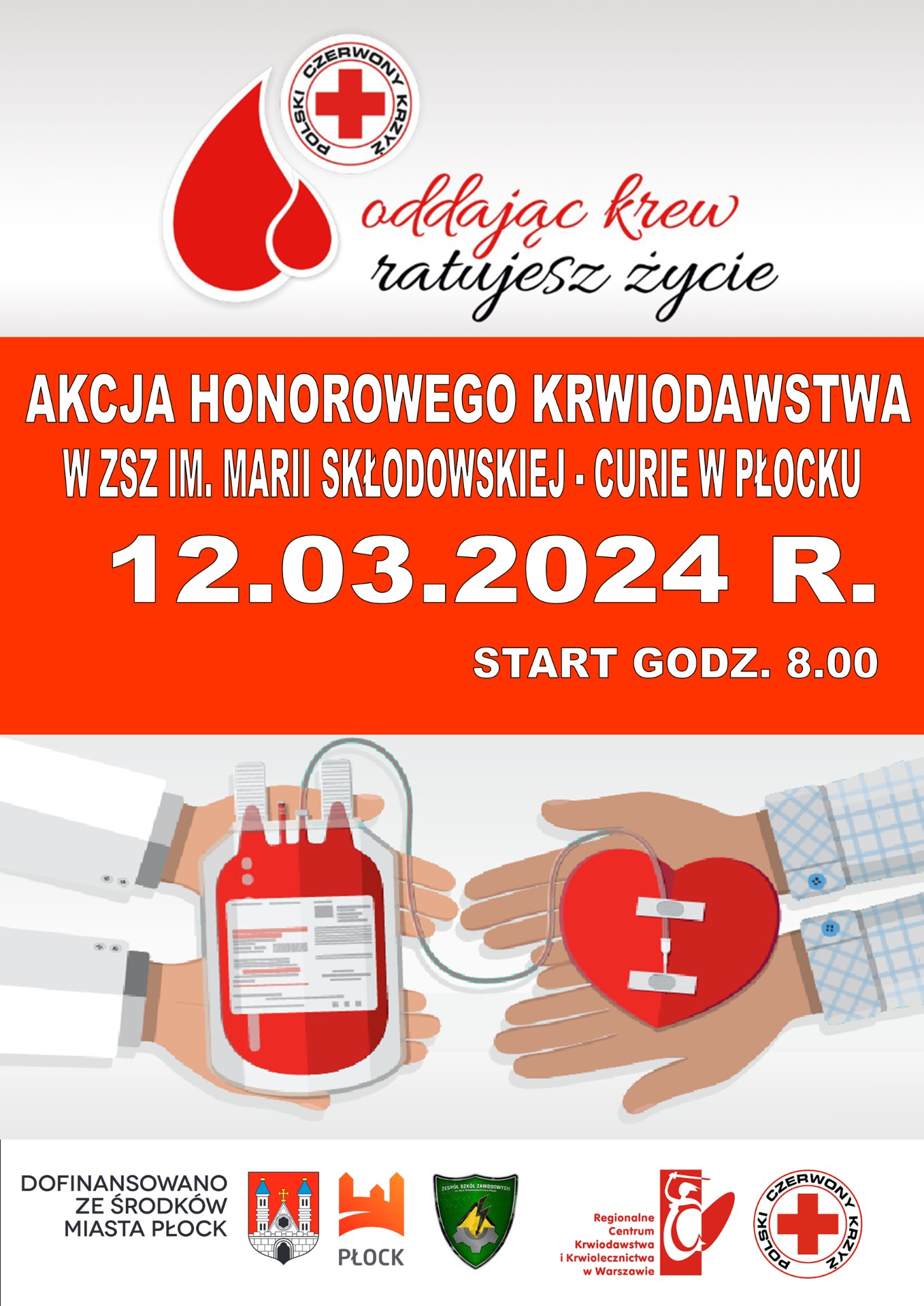 Plakat promujący akcję honorowego krwiodawstwa w „Elektryku”