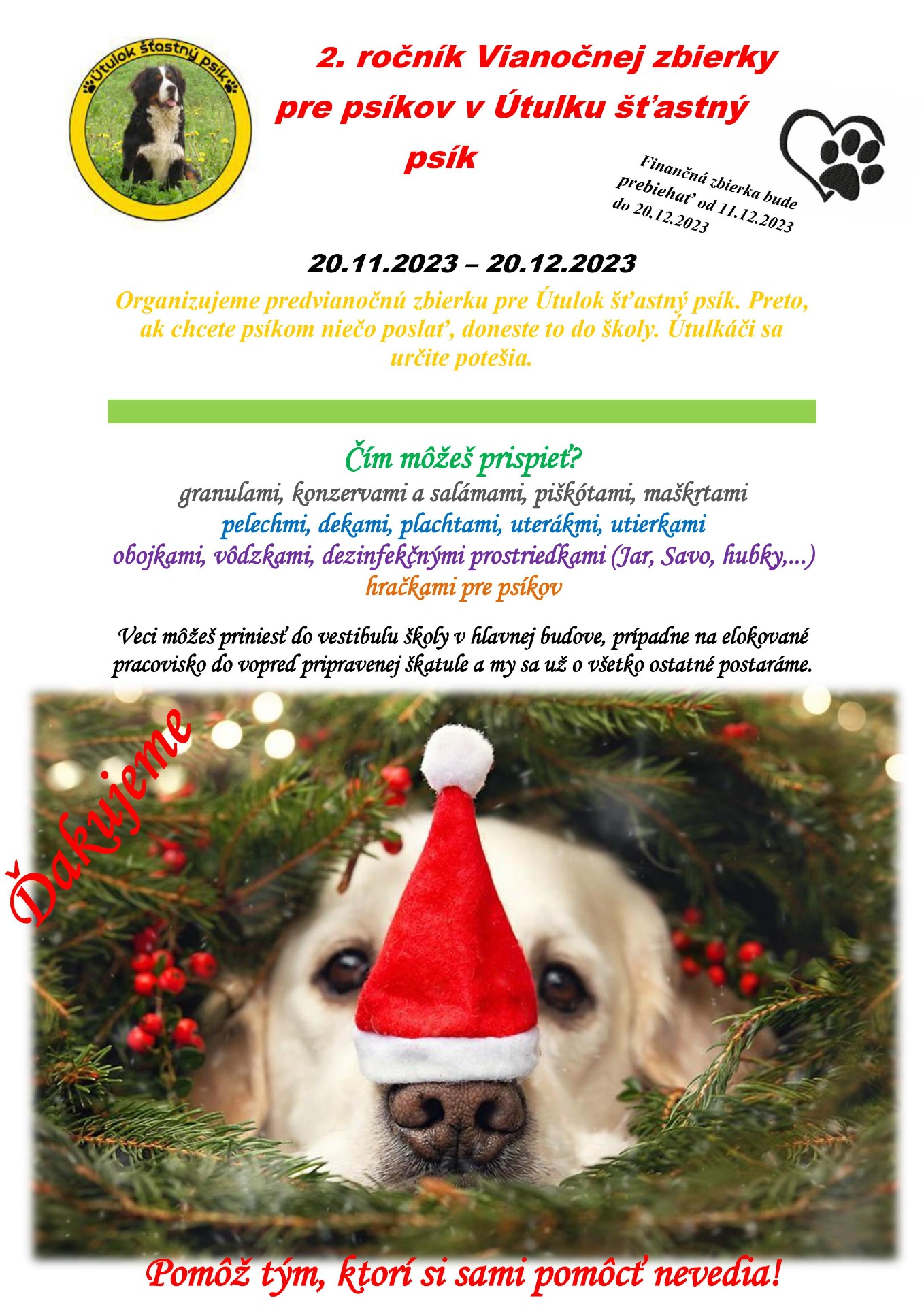 Vianočná zbierka pre psíkov - Obrázok 1