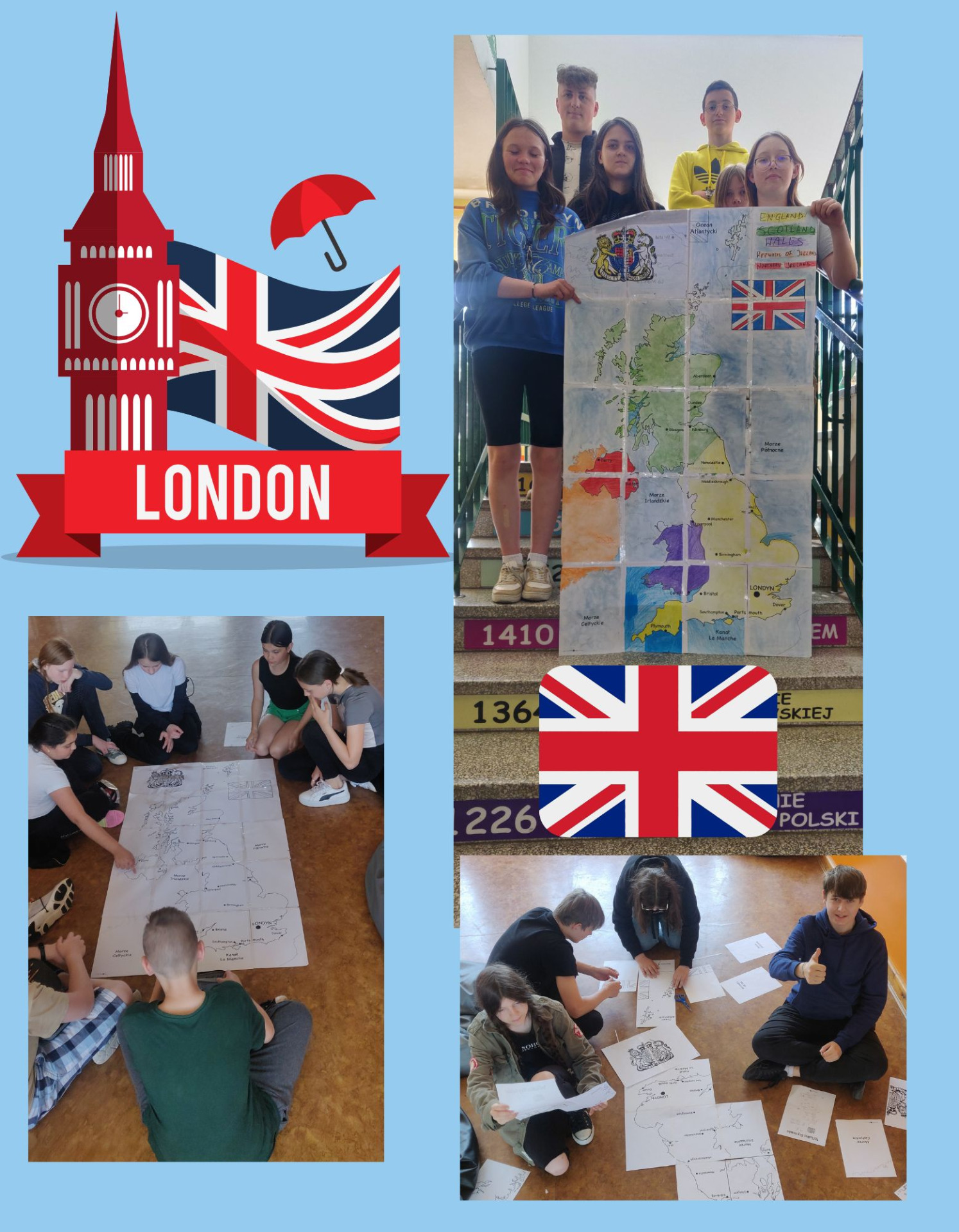 Lekcja projektowa: mapa Wielkiej Brytanii. Wspólne dzieło klasy 5, 7 i 8. - Obrazek 1