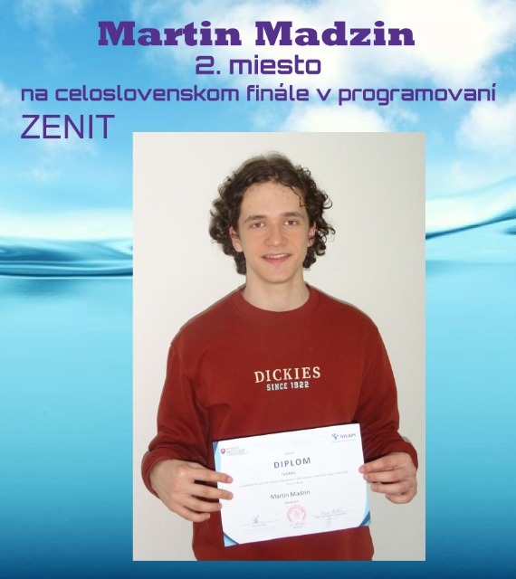 Martin Madzin vyhral 2. miesto na celoslovenskom finále Zenitu - Obrázok 1
