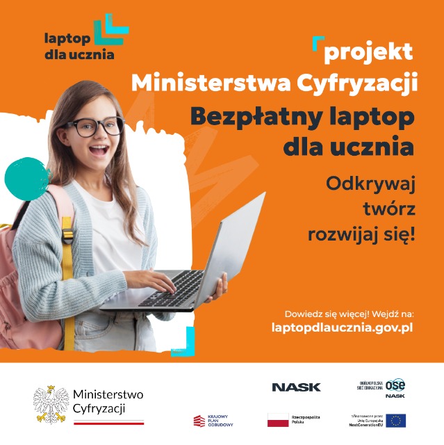  Program „Laptop dla ucznia” rządowa inicjatywa, realizowana przez Ministerstwo Cyfryzacji - Obrazek 1