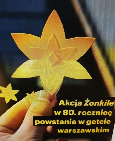 Akcja Żonkile 2023 w 80. rocznicę powstania w getcie warszawskim. - Obrazek 1