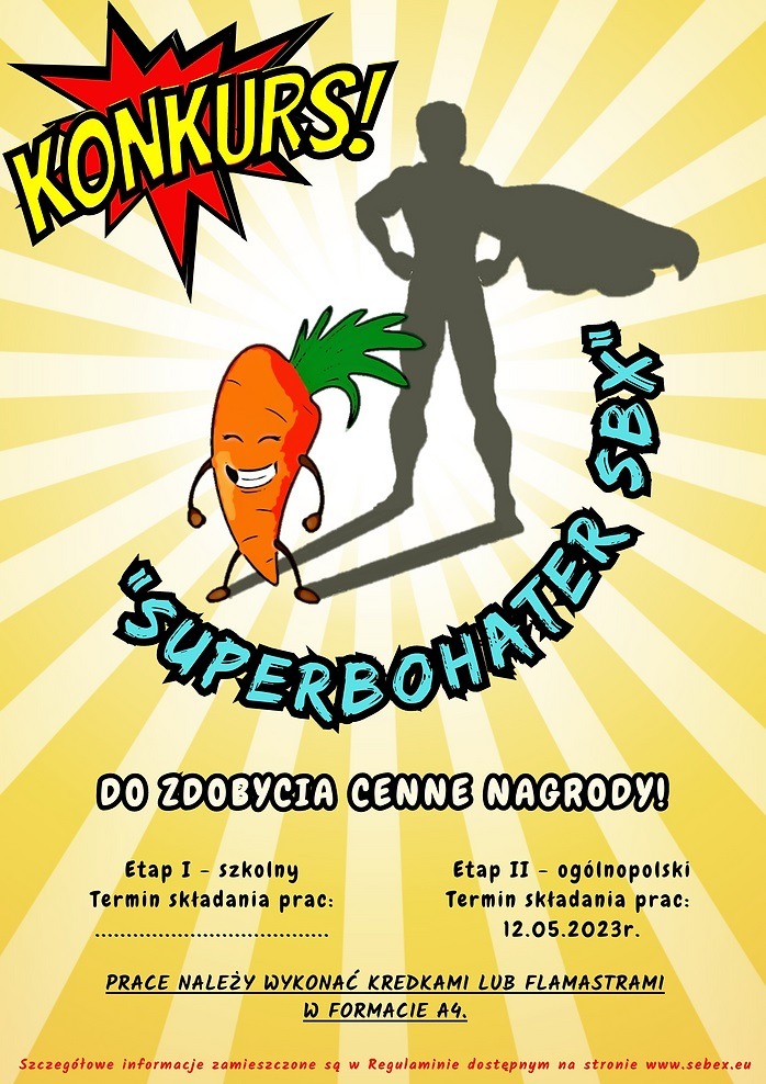 Zachęcamy wszystkich uczniów klas 1-5 do udziału w konkursie „SUPERBOHATER SBX”! - Obrazek 1