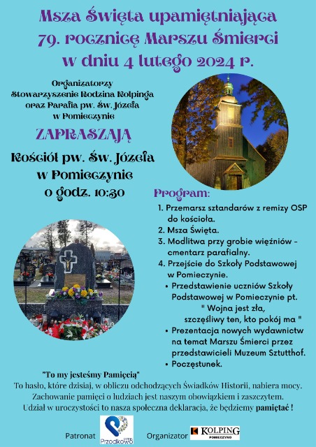 Stowarzyszenie Rodzina Kolpinga w Pomieczynie zaprasza na obchody 79. rocznicy Marszu Śmierci. - Obrazek 1