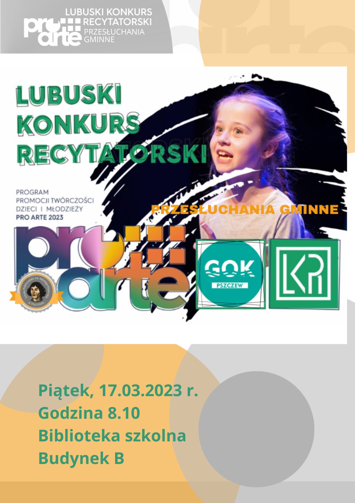 Lubuski Konkurs Recytatorski- etap gminny 17.03.2023 - Obrazek 2