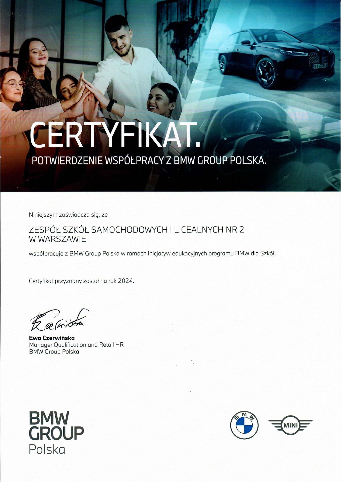 Certyfikat BMW Group Polska - Obrazek 1