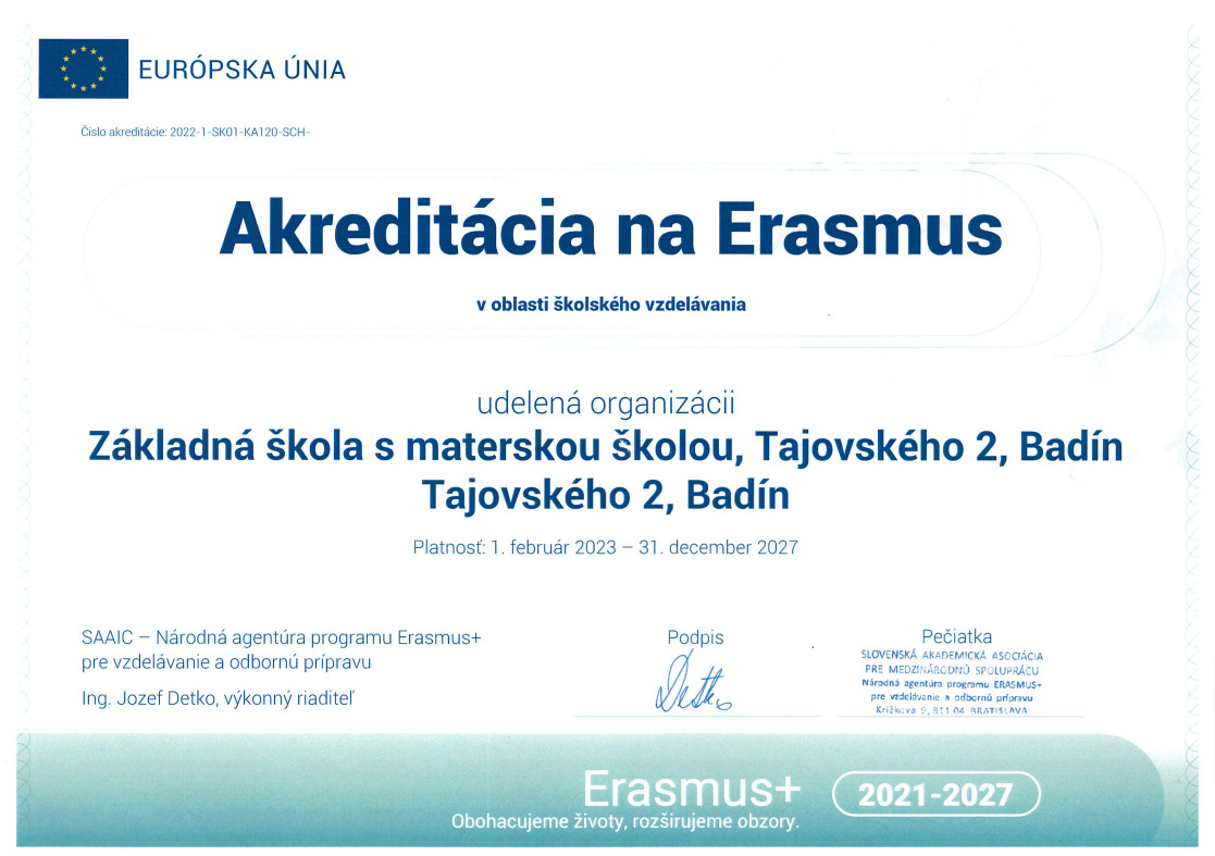 Akreditácia Erasmus - Obrázok 1
